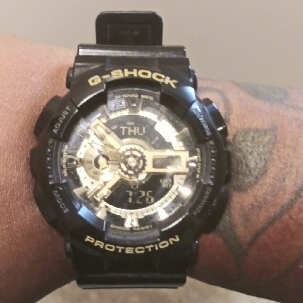 G-Shock Analog Digital Black Resin Strap Watch